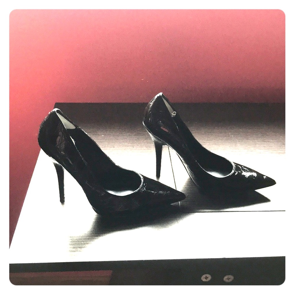 Black heels worn once